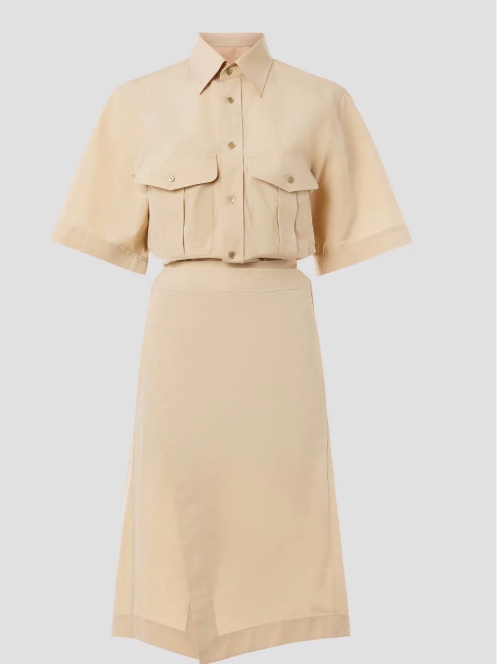 Petar Petrov Wrap Shirt Dress Size 10 Beige EUC No Flaws! Retails $1290!!